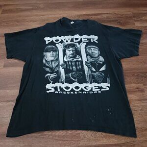 vintage 90s THE THREE STOOGES POWDER SKI Breckenridge T-Shirt XL single stitch
